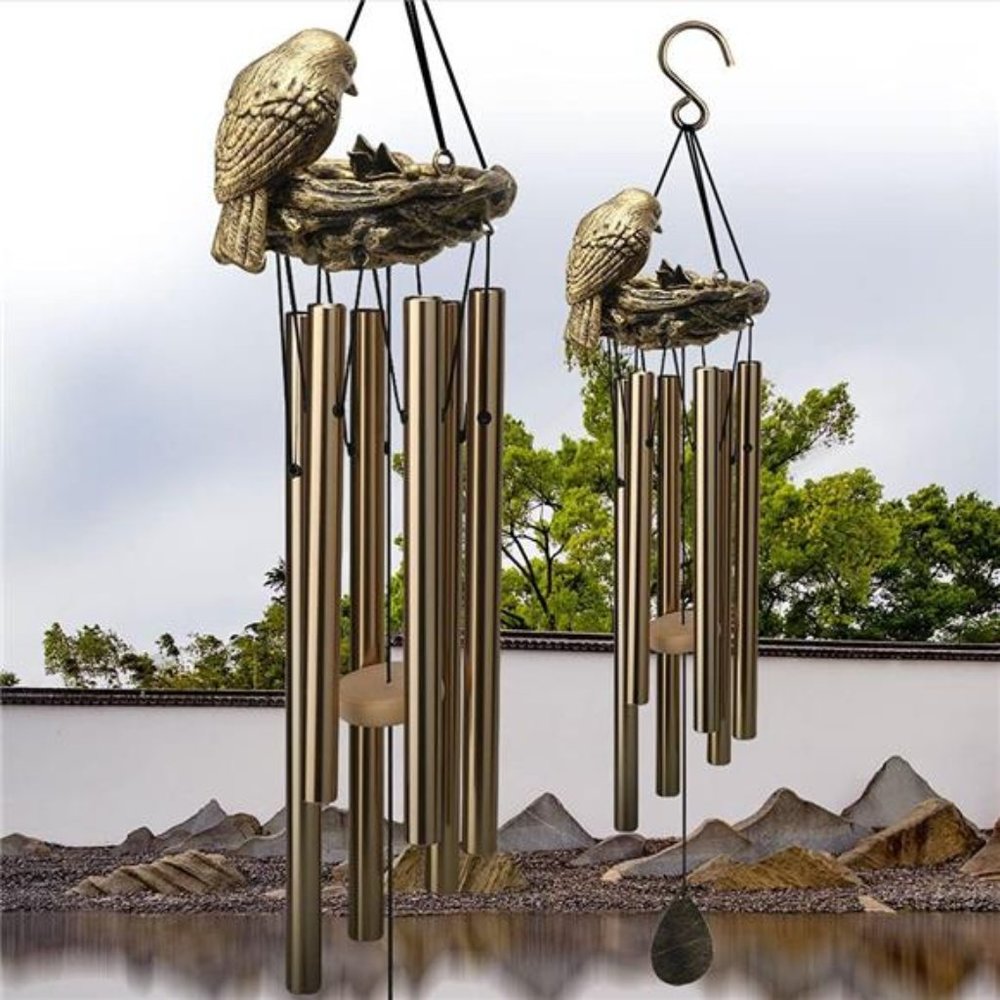 Wind Chime,25"Metal Bronze Memorial Wind Chime,Wind Chimes for Outside Unique